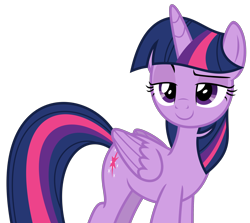 Size: 2700x2409 | Tagged: safe, artist:sketchmcreations, twilight sparkle, twilight sparkle (alicorn), alicorn, pony, the last laugh, cutie mark, female, folded wings, lidded eyes, mare, raised eyebrow, simple background, smiling, smirk, smuglight sparkle, solo, transparent background, vector, wings