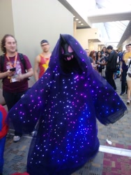 Size: 3120x4160 | Tagged: safe, photographer:tazool, tantabus, human, 2019, bronycon, bronycon 2019, christmas lights, clothes, cosplay, costume, irl, irl human, mask, photo, robe