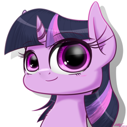 Size: 2000x2000 | Tagged: safe, artist:phoenixrk49, twilight sparkle, pony, blushing, bust, chest fluff, cute, portrait, simple background, solo, twiabetes, white background