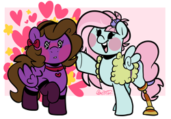 Size: 4300x3000 | Tagged: safe, artist:befishproductions, kerfuffle, oc, oc:befish, pegasus, pony, rainbow roadtrip, amputee, cute, female, fufflebetes, heart, mare, prosthetic limb, prosthetics, raised hoof, signature, starry eyes, wingding eyes