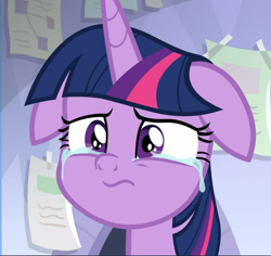 Size: 994x939 | Tagged: safe, screencap, twilight sparkle, twilight sparkle (alicorn), alicorn, pony, the ending of the end, close-up, cropped, crying, despair, floppy ears, sad, scared, solo