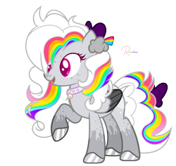 Size: 1784x1684 | Tagged: dead source, safe, artist:crescentartist, oc, oc:rainbow cloud, pegasus, pony, female, mare, simple background, solo, transparent background