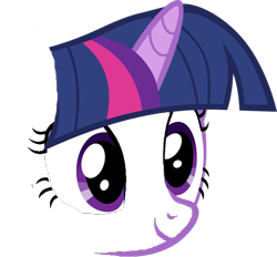 Size: 592x550 | Tagged: safe, edit, edited screencap, editor:undeadponysoldier, screencap, twilight sparkle, pony, unicorn, cute, face, female, horn, mane only, mare, not a vector, simple background, solo, transparent background, vector edit, wat