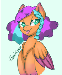 Size: 3000x3603 | Tagged: safe, artist:floralshitpost, oc, oc:frootloop, pegasus, pony, colored hooves, colored wings, doodle, heart eyes, lidded eyes, tongue out, wingding eyes, wings