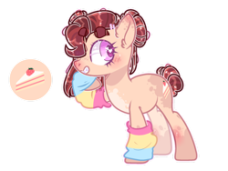 Size: 1280x961 | Tagged: safe, artist:jxst-alexa, oc, oc:cheesecake strawberry, earth pony, pony, braces, female, leg warmers, mare, offspring, parent:cheese sandwich, parent:pinkie pie, parents:cheesepie, simple background, solo, transparent background