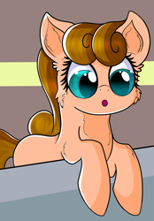 Size: 2093x3000 | Tagged: safe, artist:rainbowtashie, peachy cream, pony, background pony, female, mare, scene interpretation, simple background, solo