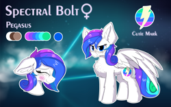 Size: 1920x1200 | Tagged: safe, artist:lunar froxy, oc, oc:spectral bolt, pegasus, pony, blushing, body freckles, butt freckles, chest freckles, female, freckles, mare, reference sheet, solo