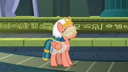 Size: 1920x1080 | Tagged: safe, screencap, somnambula, pony, daring done?, blindfold, solo