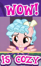 Size: 172x277 | Tagged: safe, cozy glow, pegasus, pony, captain obvious, gameloft, meme, wow, wow! glimmer