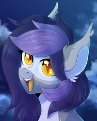 Size: 2000x2500 | Tagged: safe, artist:tigra0118, bat pony, pony, artwork, bust, commission, female, portrait, solo