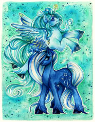 Size: 781x1000 | Tagged: safe, artist:madblackie, oc, alicorn, pony, alicorn oc, duo, traditional art