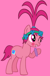 Size: 528x796 | Tagged: safe, artist:dreamybae, artist:worldofcaitlyn, earth pony, pony, base used, dreamworks trolls, ponified, poppy, trolls