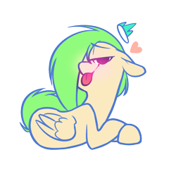 Size: 1000x1000 | Tagged: safe, artist:illiuminc, oc, oc:illium, pegasus, pony, heart, looking at you, simple background, solo, tongue out, transparent background