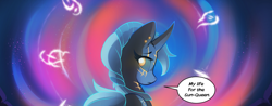 Size: 2643x1035 | Tagged: safe, artist:freeedon, artist:lummh, oc, oc:appolonia, pony, unicorn, collaboration, comic:the lost sun, female, mare, solo, speech bubble