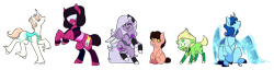 Size: 1024x264 | Tagged: safe, artist:fuyusfox, pony, amethyst (steven universe), garnet (steven universe), lapis lazuli (steven universe), pearl (steven universe), peridot (steven universe), ponified, steven quartz universe, steven universe