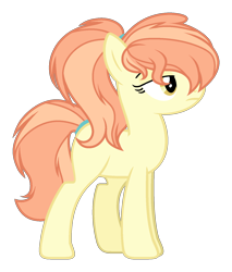 Size: 1372x1607 | Tagged: safe, artist:sweet-psycho-uwu, oc, earth pony, pony, female, mare, offspring, parent:applejack, parent:caramel, parents:carajack, simple background, solo, transparent background