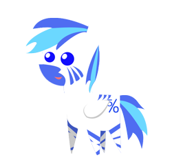 Size: 638x600 | Tagged: safe, artist:jklenke, oc, oc:fifty percent, hybrid, pony, zony, pointy ponies, solo