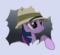 Size: 649x592 | Tagged: artist needed, safe, twilight sparkle, unicorn twilight, pony, unicorn, feeling pinkie keen, female, hat, mare, solo