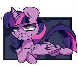 Size: 1497x1271 | Tagged: safe, artist:lou, edit, twilight sparkle, twilight sparkle (alicorn), alicorn, pony, :c, >:c, angry, cute, frown, grumpy, grumpy twilight, madorable, solo