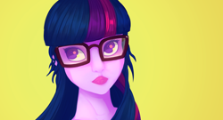 Size: 2600x1400 | Tagged: safe, artist:yunnecora, sci-twi, twilight sparkle, human, equestria girls, female, simple background, solo