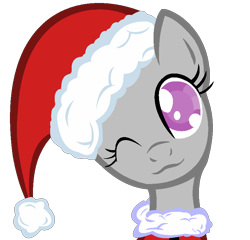 Size: 827x793 | Tagged: safe, artist:leadhooves, artist:monster-dark-bases, earth pony, pony, base, bust, christmas, hat, holiday, one eye closed, santa hat, simple background, transparent background, wink