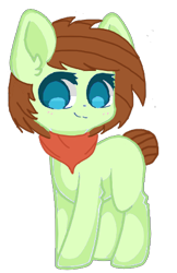 Size: 279x431 | Tagged: safe, artist:kaylakat504, oc, oc only, pony, bandana, base used, blank flank, cute, ear fluff, neckerchief, no pupils, ocbetes, simple background, solo, transparent background