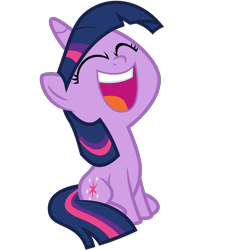 Size: 4688x4688 | Tagged: safe, artist:besttubahorse, twilight sparkle, pony, sparkle's seven, female, filly, filly twilight sparkle, laughing, simple background, sitting, transparent background, vector, younger