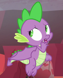 Size: 513x630 | Tagged: safe, screencap, spike, dragon, sweet and smoky, claws, cropped, male, solo, tail, winged spike, wings