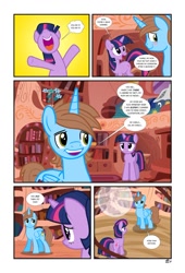 Size: 738x1083 | Tagged: safe, artist:koolfrood, twilight sparkle, oc, oc:ian denney, alicorn, pony, comic:ian's story, alicorn oc, comic, golden oaks library