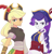 Size: 1500x1552 | Tagged: safe, artist:haibaratomoe, applejack, rarity, equestria girls, my little pony: the movie, clothes, cute, ear piercing, earring, eyepatch, female, hat, jackabetes, jewelry, lesbian, looking at you, palindrome get, piercing, pirate, pirate applejack, pirate hat, pirate rarity, raribetes, rarijack, shipping