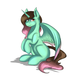 Size: 2000x2000 | Tagged: safe, artist:shamy-crist, oc, oc:anggie, alicorn, pony, colored wings, colored wingtips, female, mare, simple background, sitting, solo, transparent background