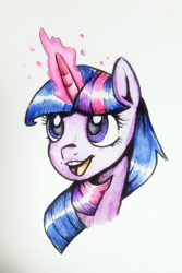 Size: 1072x1604 | Tagged: safe, artist:smirk, twilight sparkle, pony, bust, cute, magic, smiling, solo, watercolor painting