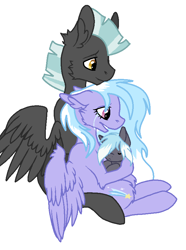 Size: 641x862 | Tagged: safe, artist:emberskydragon, cloudchaser, thunderlane, pony, female, male, shipping, straight, thunderchaser