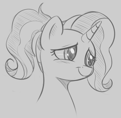 Size: 1117x1087 | Tagged: safe, artist:esfelt, luster dawn, pony, unicorn, the last problem, bust, cute, female, grayscale, lusterbetes, mare, monochrome, portrait, solo