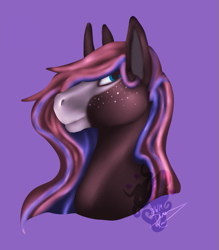 Size: 695x793 | Tagged: safe, artist:cthulhukisses, pony, unicorn, bust, painted, portrait, present, semi-realistic