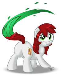 Size: 1024x1290 | Tagged: safe, artist:aleximusprime, oc, oc only, oc:palette swap, earth pony, pony, butt, cute, female, looking at you, looking back, looking back at you, mare, ocbetes, paintbrush, plot, simple background, smiling, solo, tail twirl, transparent background