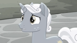 Size: 1366x768 | Tagged: safe, screencap, sunny skies, pony, rainbow roadtrip, desaturated, discovery family logo, grayscale, hope hollow, monochrome, palindrome get, road, sad, solo