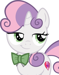 Size: 2992x3840 | Tagged: safe, artist:disneymarvel96, edit, sweetie belle, pony, bowtie, bust, portrait, smug, vector, vector edit