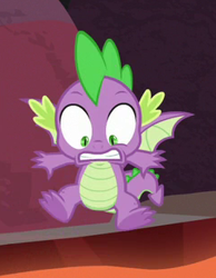 Size: 239x308 | Tagged: safe, screencap, spike, dragon, sweet and smoky, cropped, male, shocked, solo, toes, winged spike