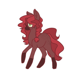 Size: 800x800 | Tagged: safe, artist:spritelleaf, oc, oc only, earth pony, pony, base used, blank flank, body freckles, brown, female, freckles, green eyes, mare, my little pony, offspring, parent:big macintosh, parent:fluttershy, parents:fluttermac, red mane, simple background, socks (coat marking), solo, transparent background, unnamed oc