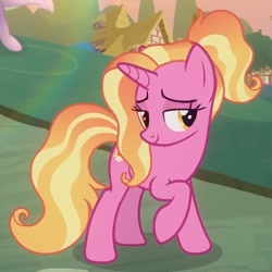 Size: 380x380 | Tagged: safe, screencap, luster dawn, pony, unicorn, the last problem, cropped, cute, lusterbetes, one hoof raised, solo