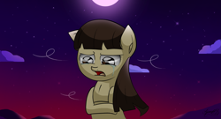 Size: 2865x1542 | Tagged: safe, artist:zsparkonequus, wild fire, pegasus, pony, crying, noon, open mouth, sad, solo