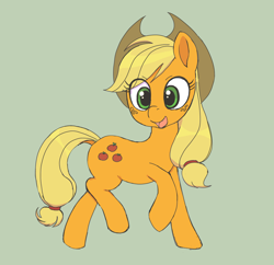 Size: 2448x2370 | Tagged: safe, artist:haibaratomoe, derpibooru import, applejack, earth pony, pony, cute, one hoof raised, solo