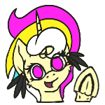 Size: 150x150 | Tagged: safe, artist:calena, part of a set, oc, oc only, oc:trinity deblanc, pony, emote, icon, profile, profile picture, set:trinity emotes, solo