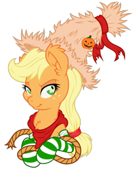 Size: 2489x3227 | Tagged: safe, artist:dfectivedvice, artist:glitchking123, derpibooru import, applejack, earth pony, pony, clothes, costume, female, halloween, halloween costume, holiday, mare, rope, simple background, socks, solo, striped socks, transparent background, vector