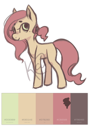 Size: 1400x2000 | Tagged: safe, artist:hippykat13, oc, earth pony, pony, adoptable, beauty mark, color palette, cute, obtrusive watermark, ponytail, solo