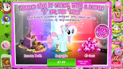 Size: 1920x1080 | Tagged: safe, screencap, kerfuffle, pony, rainbow roadtrip, amputee, gameloft, missing accessory, prosthetic leg, prosthetic limb, prosthetics, sale