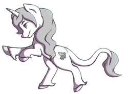 Size: 1596x1176 | Tagged: safe, artist:fluka, oc, oc:sumona, classical unicorn, pony, unicorn, cloven hooves, ethereal mane, female, leonine tail, mare, rearing, unshorn fetlocks