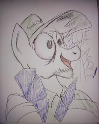 Size: 3000x3763 | Tagged: safe, artist:aaronmk, pony, clothes, hat, tired, traditional art