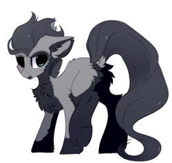 Size: 1052x1000 | Tagged: safe, artist:little-sketches, oc, earth pony, pony, butt, chest fluff, fluffy, plot, simple background, sketch-fluffy's fluffy butts, solo, white background